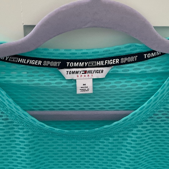 Tommy Hilfiger Sport Women’s Medium Aqua Mesh Long Sleeve Top, Vintage Y2K - Picture 4 of 7